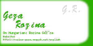 geza rozina business card